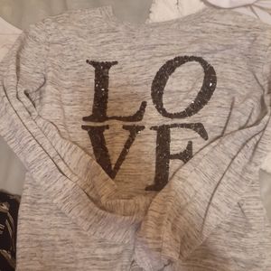 Sequin LOVE crew sweatshirt